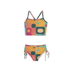 Geometric Design 08 Girls  Tankini Swimsuit by myclothy