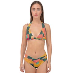 Geometric Design 08 Double Strap Halter Bikini Set