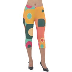 Geometric Design 08 Lightweight Velour Capri Leggings 