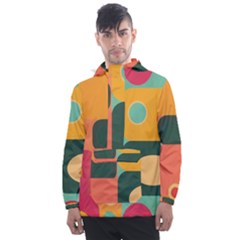 Geometric Design 08 Men s Front Pocket Pullover Windbreaker