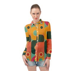 Geometric Design 08 Long Sleeve Chiffon Shirt