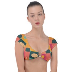 Geometric Design 08 Cap Sleeve Ring Bikini Top by myclothy