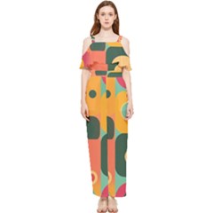 Geometric Design 08 Draped Sleeveless Chiffon Jumpsuit