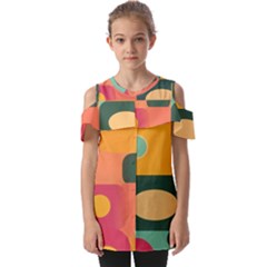 Geometric Design 08 Fold Over Open Sleeve Top by myclothy