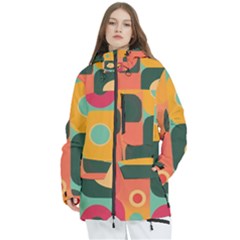 Geometric Design 08 Women s Multi Pockets Zip Ski And Snowboard Waterproof Breathable Jacket