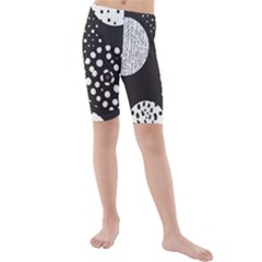 Geometric Design 09 Kids  Mid Length Swim Shorts