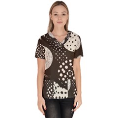 Geometric Design 09 Women s V-neck Scrub Top