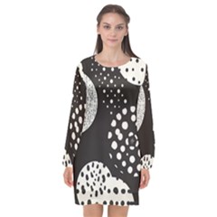 Geometric Design 09 Long Sleeve Chiffon Shift Dress  by myclothy