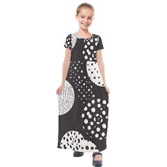 Geometric Design 09 Kids  Short Sleeve Maxi Dress