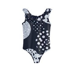 Geometric Design 09 Kids  Frill Swimsuit