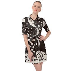 Geometric Design 09 Belted Shirt Dress