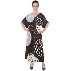 Geometric Design 09 V-neck Boho Style Maxi Dress