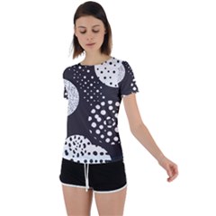 Geometric Design 09 Back Circle Cutout Sports T-shirt