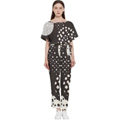 Geometric Design 09 Batwing Lightweight Chiffon Jumpsuit