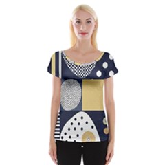 Geometric Design 10 Cap Sleeve Top