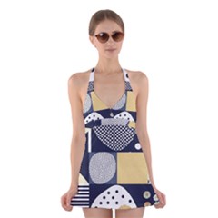 Geometric Design 10 Halter Dress Swimsuit  by myclothy