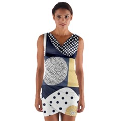 Geometric Design 10 Wrap Front Bodycon Dress