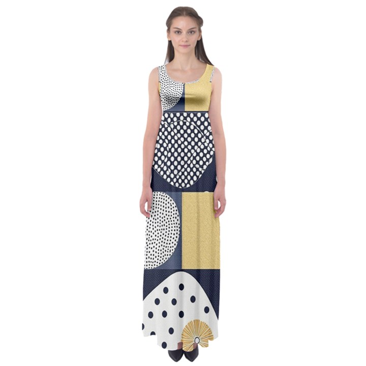 Geometric Design 10 Empire Waist Maxi Dress