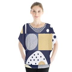 Geometric Design 10 Batwing Chiffon Blouse