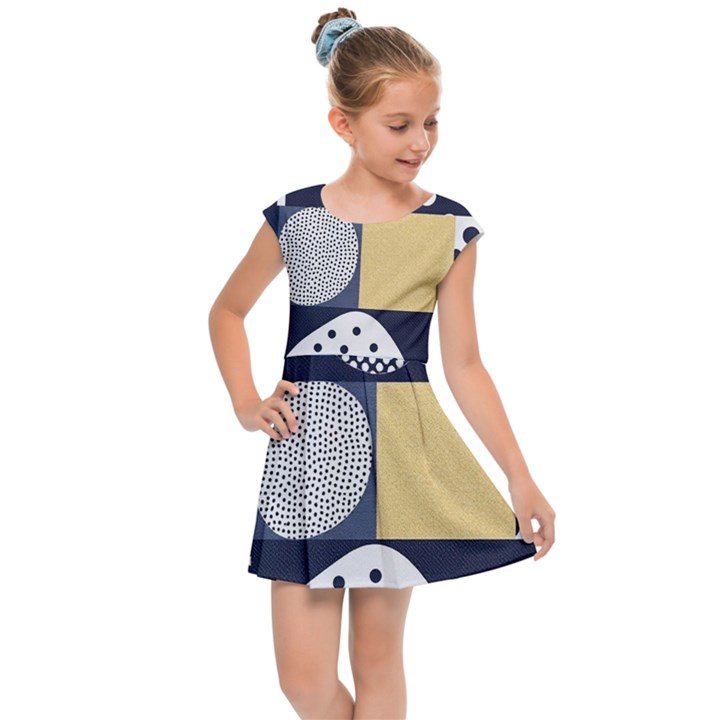 Geometric Design 10 Kids  Cap Sleeve Dress