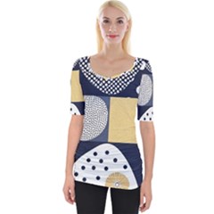 Geometric Design 10 Wide Neckline T-shirt