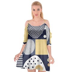 Geometric Design 10 Cutout Spaghetti Strap Chiffon Dress