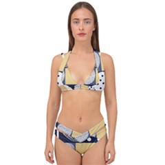 Geometric Design 10 Double Strap Halter Bikini Set