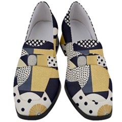 Geometric Design 10 Women s Chunky Heel Loafers