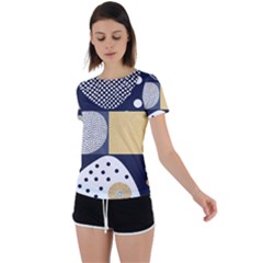 Geometric Design 10 Back Circle Cutout Sports T-shirt by myclothy