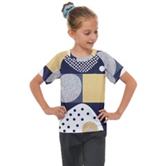 Geometric Design 10 Kids  Mesh Piece T-shirt