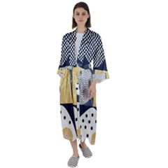 Geometric Design 10 Maxi Satin Kimono