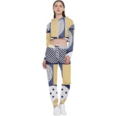 Geometric Design 10 Cropped Zip Up Lounge Set