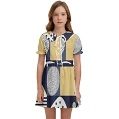 Geometric Design 10 Kids  Sweet Collar Dress