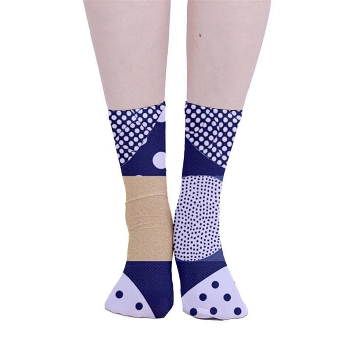 Geometric Design 10 Smooth Crew Length Tube Socks