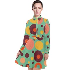 Geometric Design 11 Long Sleeve Chiffon Shirt Dress