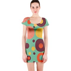 Geometric Design 11 Short Sleeve Bodycon Dress