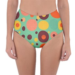 Geometric Design 11 Reversible High-waist Bikini Bottoms