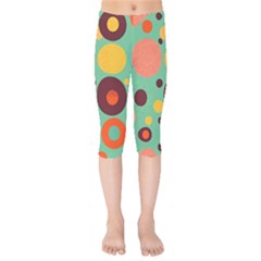 Geometric Design 11 Kids  Capri Leggings  by myclothy