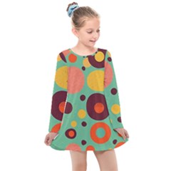 Geometric Design 11 Kids  Long Sleeve Dress