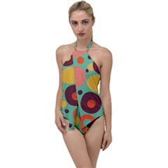 Geometric Design 11 Go With The Flow One Piece Swimsuit by myclothy