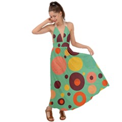 Geometric Design 11 Backless Maxi Beach Dress