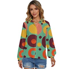 Geometric Design 11 Women s Long Sleeve Button Up Shirt