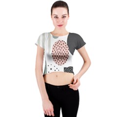 Geometric Design 12 Crew Neck Crop Top