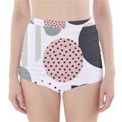 Geometric Design 12 High-waisted Bikini Bottoms