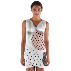 Geometric Design 12 Wrap Front Bodycon Dress