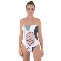 Geometric Design 12 Tie Back One Piece Swimsuit