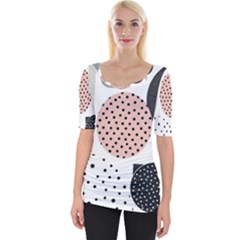 Geometric Design 12 Wide Neckline T-shirt