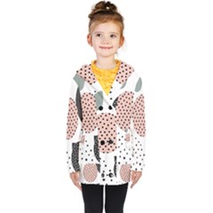 Geometric Design 12 Kids  Double Breasted Button Coat