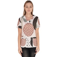 Geometric Design 12 Women s V-neck Scrub Top