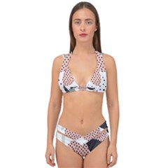 Geometric Design 12 Double Strap Halter Bikini Set